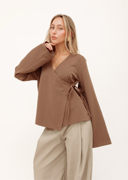 Brown Wrap Top