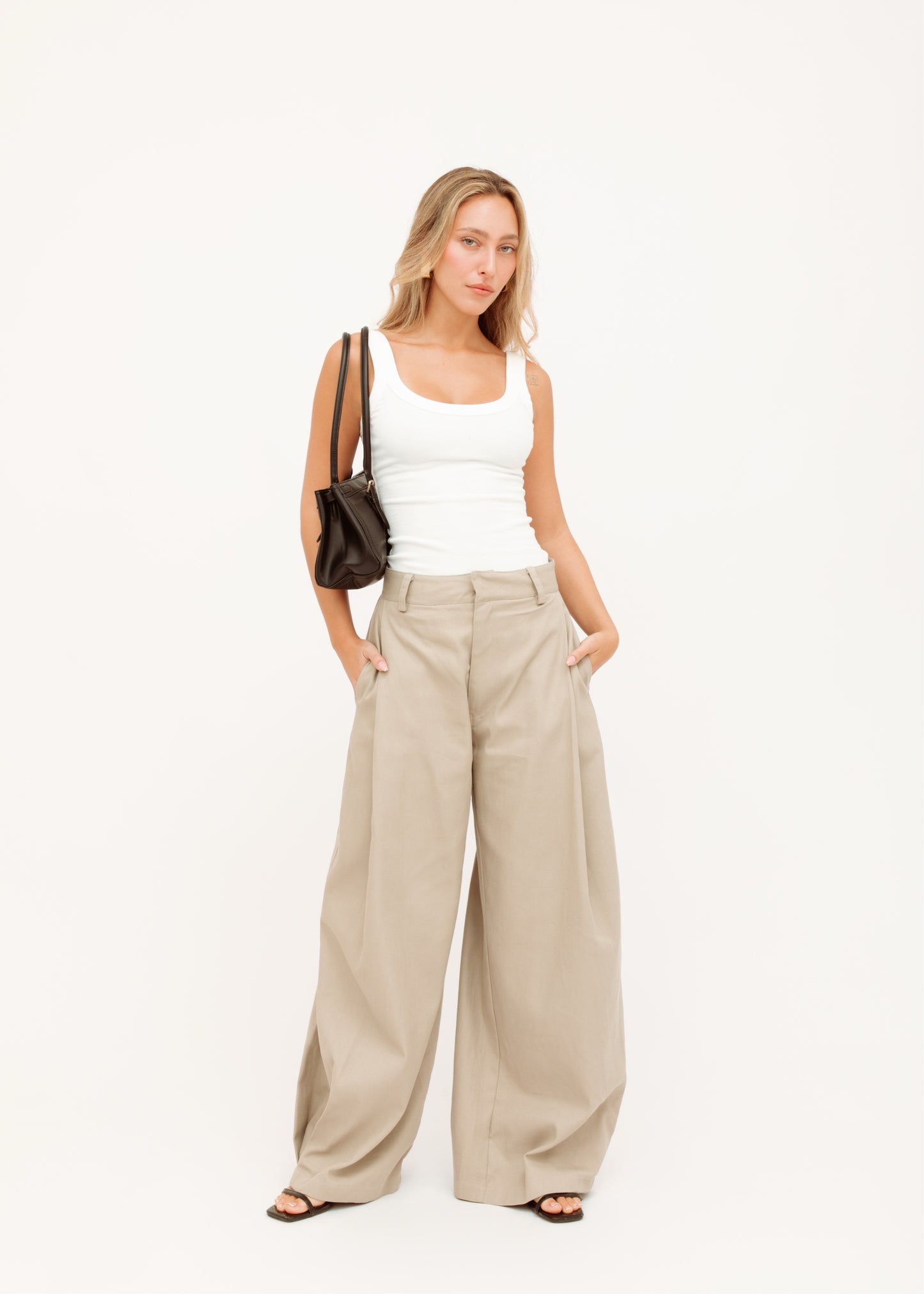 Beige Studio Pants