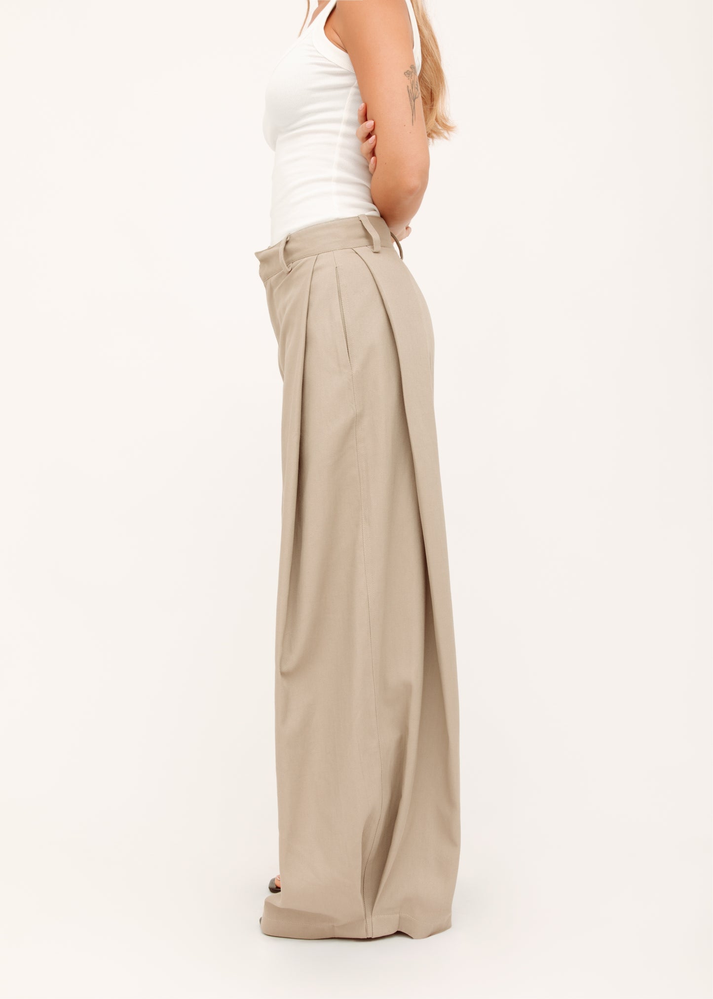 Beige Studio Pants