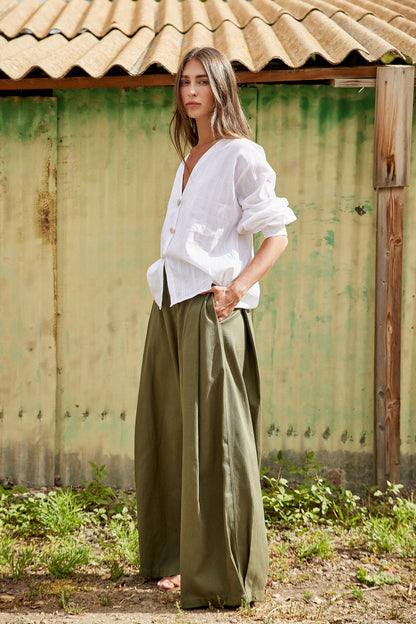 Striped White Buttoned Shirt