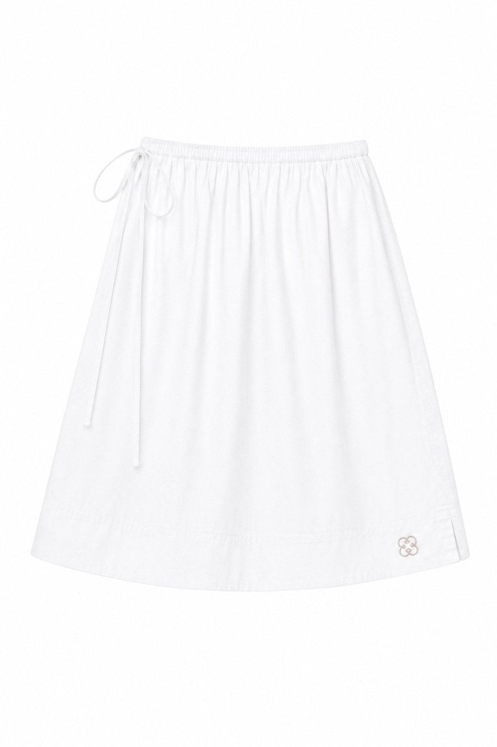 White Midi Tie Skirt