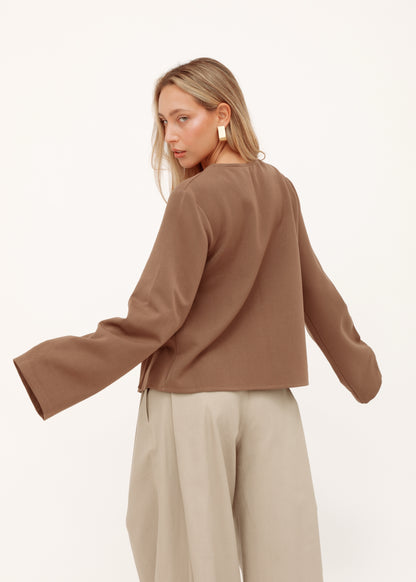 Brown Wrap Top