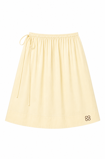 Yellow Midi Tie Skirt