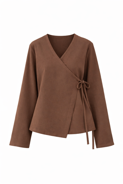 Brown Wrap Top