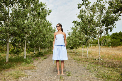 Blue Midi Tie Skirt