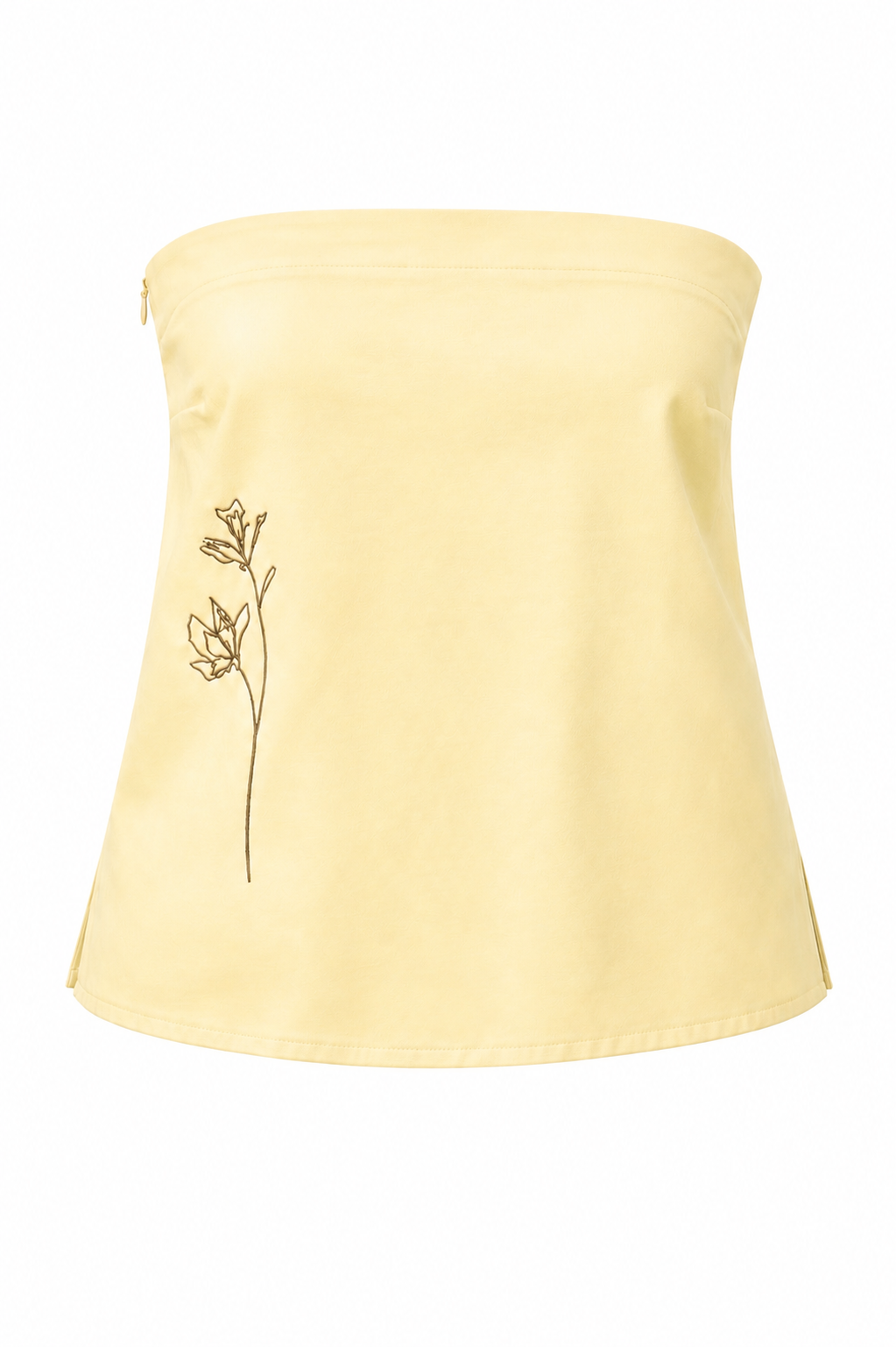Yellow Flower Strapless Top