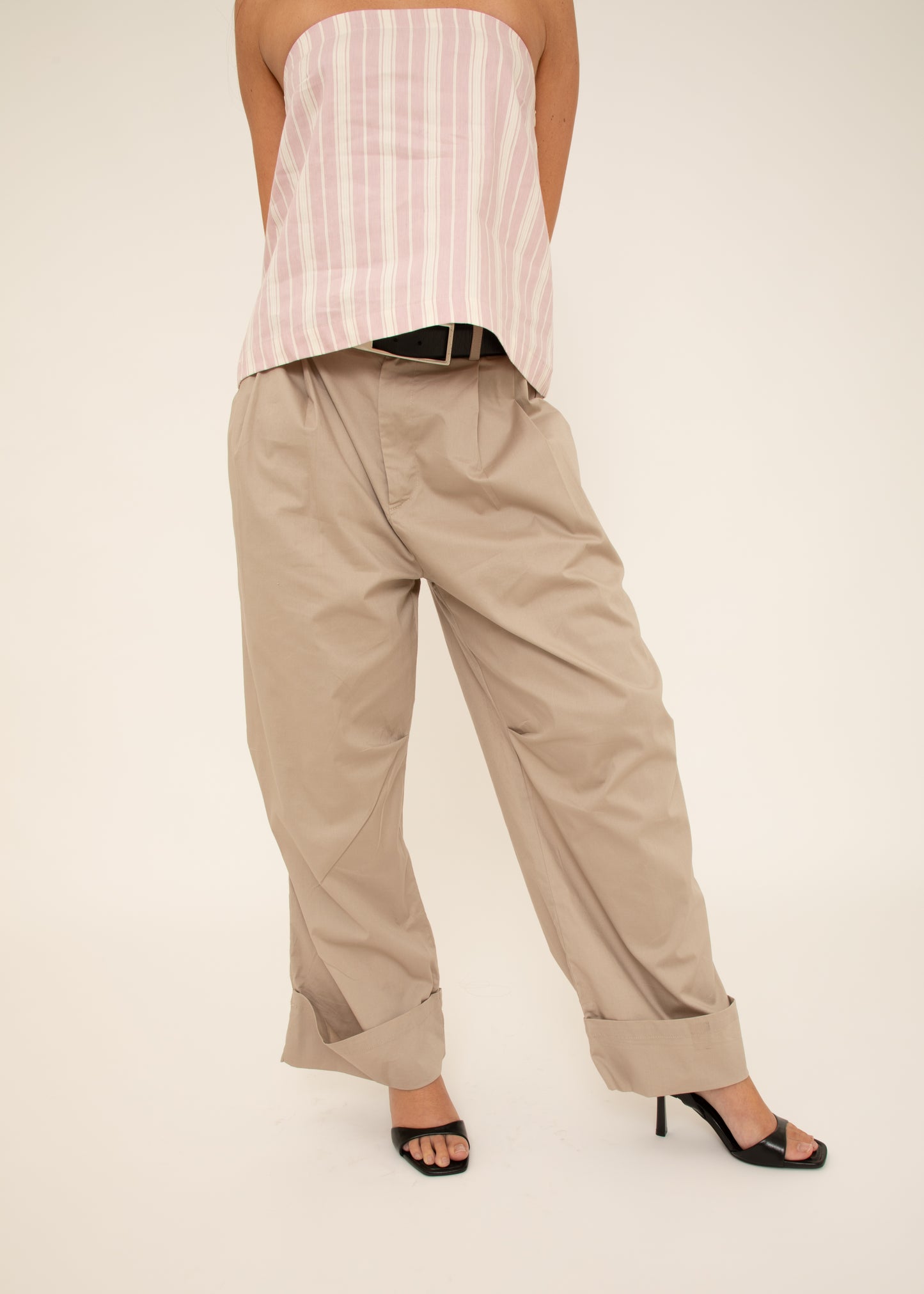 Pink Stripe Strapless Top