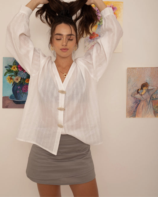 Striped White Buttoned Shirt