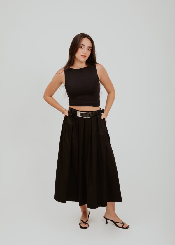 Black midi skirt