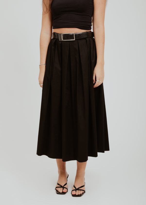⁦Black midi skirt⁩ – תמונה ⁦4⁩